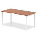 Evolve Plus 1600mm Single Starter Desk Walnut Top White Frame BE107 - UK BUSINESS SUPPLIES