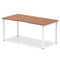 Evolve Plus 1600mm Single Starter Desk Walnut Top White Frame BE107 - UK BUSINESS SUPPLIES