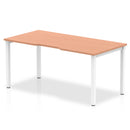 Evolve Plus 1600mm Single Starter Desk Beech Top White Frame BE108 - UK BUSINESS SUPPLIES