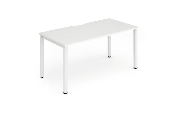 Evolve Plus 1400mm Single Starter Desk White Top White Frame BE111 - UK BUSINESS SUPPLIES