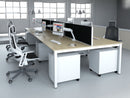 Evolve Plus 1200mm Back to Back 6 Person Desk Maple Top White Frame BE279 - UK BUSINESS SUPPLIES