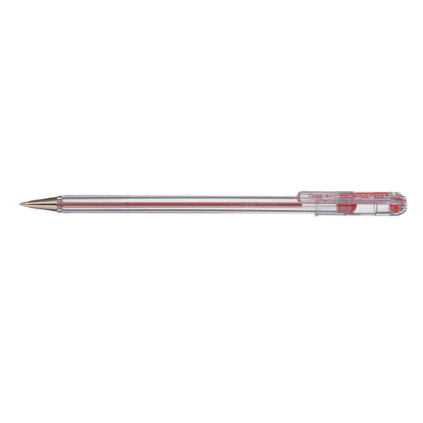 Pentel Superb Ballpoint Pen 0.7mm Tip 0.25mm Line Red (Pack 12) BK77-B - UK BUSINESS SUPPLIES