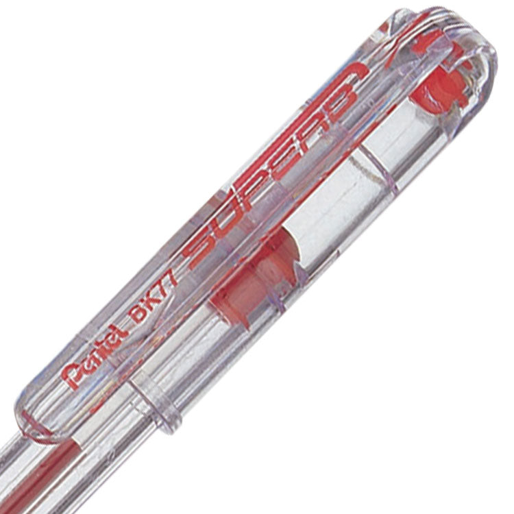 Pentel Superb Ballpoint Pen 0.7mm Tip 0.25mm Line Red (Pack 12) BK77-B - UK BUSINESS SUPPLIES