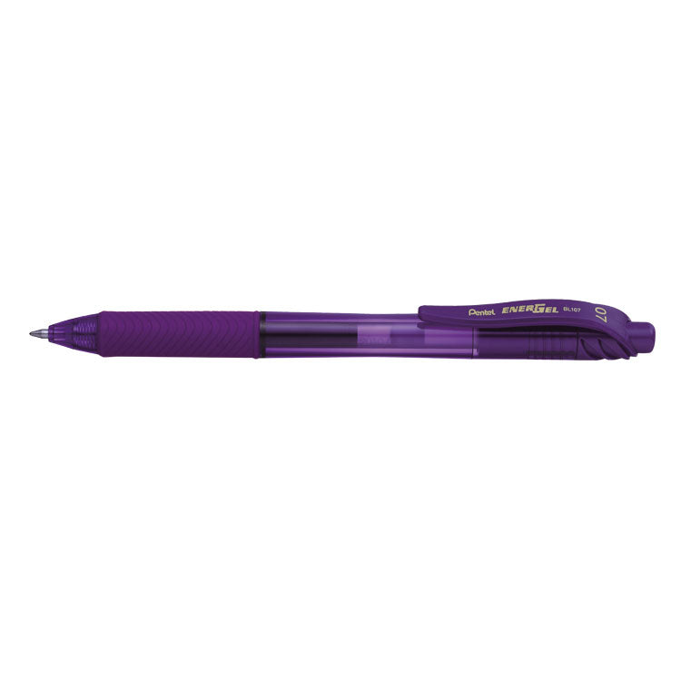 Pentel Energel X Gel Retractable Gel Rollerball Pen 0.7mm Tip 0.35mm Line Violet (Pack 12) - BL107-VX - UK BUSINESS SUPPLIES