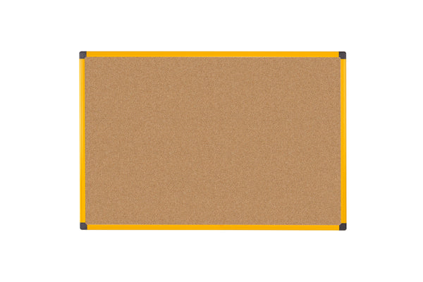 Bi-Office Ultrabrite Cork Noticeboard Yellow Aluminium Frame 600x900mm - CA0311721 - UK BUSINESS SUPPLIES