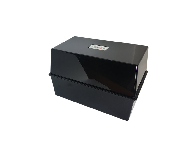 ValueX Deflecto Card Index Box 6x4 inches / 152x102mm Black - CP011YTBLK - UK BUSINESS SUPPLIES