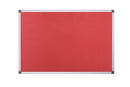 Bi-Office Maya Red Felt Noticeboard Aluminium Frame 900x600mm - FA0346170 - UK BUSINESS SUPPLIES