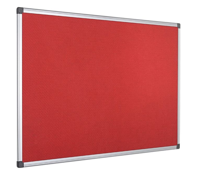 Bi-Office Maya Red Felt Noticeboard Aluminium Frame 2400x1200mm - FA2146170 - UK BUSINESS SUPPLIES