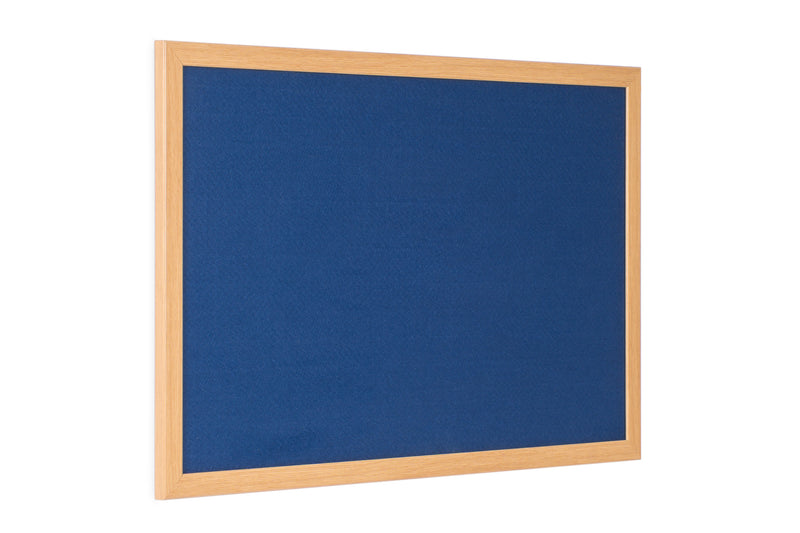 Bi-Office Earth-It Blue Felt Noticeboard Oak Wood Frame 600x900mm - FB0743233 - UK BUSINESS SUPPLIES