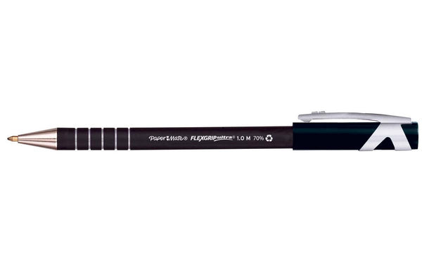Paper Mate Flexgrip Ultra Ballpoint Pen 1.0mm Tip 0.4mm Line Black (Pack 12) - S0190113 - UK BUSINESS SUPPLIES