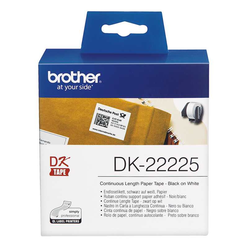 Brother Black On White Paper Roll 38mm x 30m - DK22225 - UK BUSINESS SUPPLIES