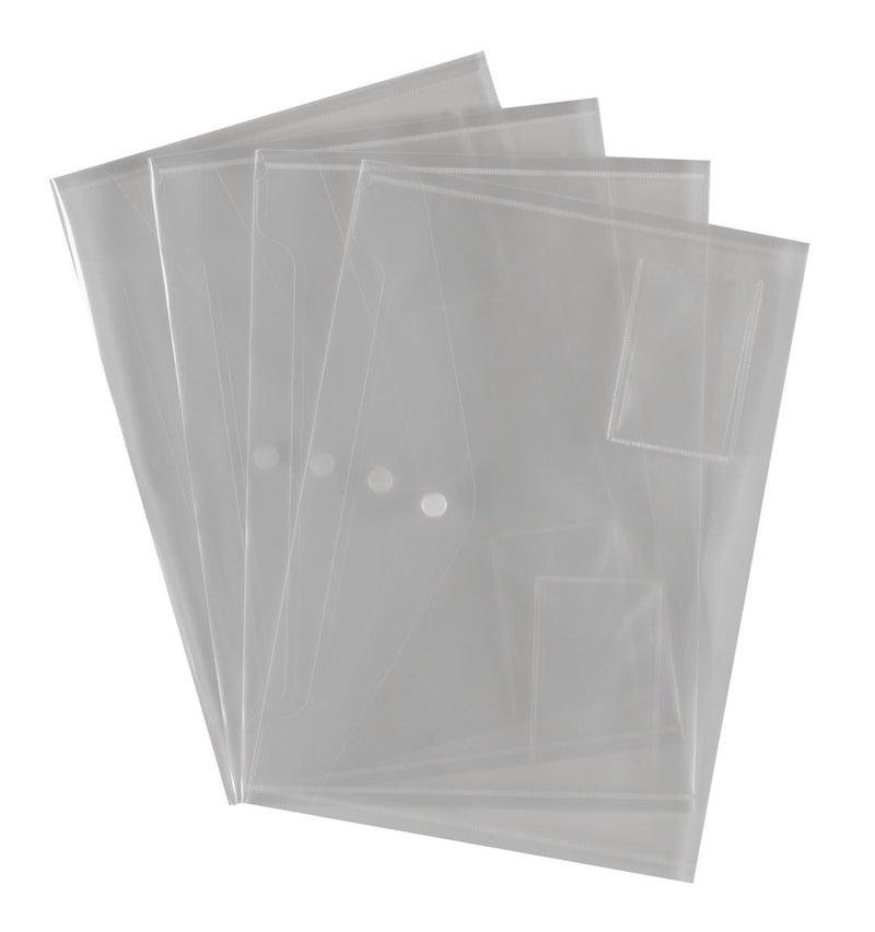 ValueX Popper Wallet Polypropylene A4 Clear (Pack 5) - 881200/1 - UK BUSINESS SUPPLIES