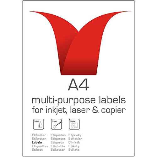 ValueX Multipurpose Label 63.5x46.6mm 18 Per A4 Sheet White (1800 Labels) - 15187SM - UK BUSINESS SUPPLIES