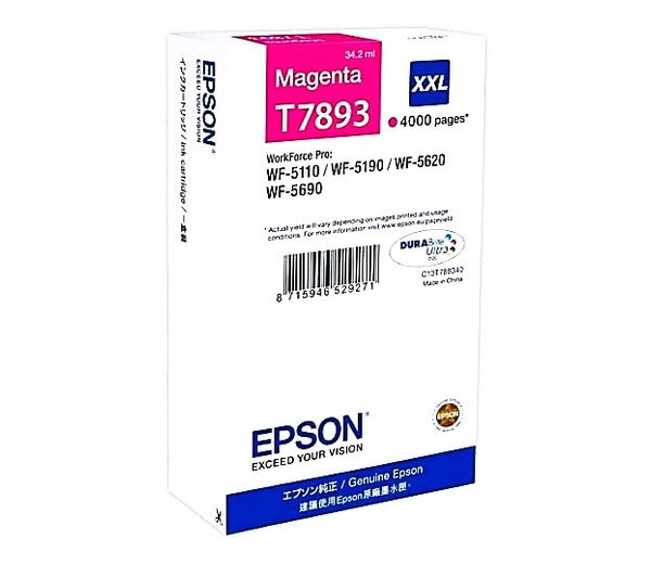 Epson T7893XXL Magenta High YieId Ink Cartridge 34ml - C13T789340 - UK BUSINESS SUPPLIES