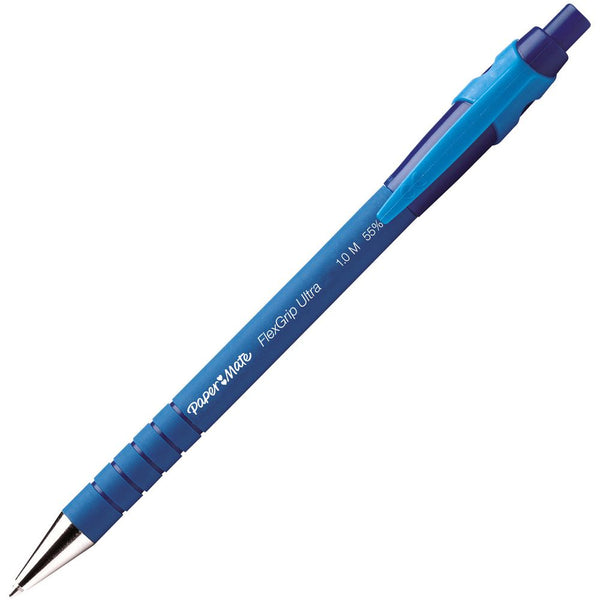 Paper Mate Flexgrip Ultra Retractable Ballpoint Pen 1.0mm Tip 0.5mm Line Blue (Pack 36) - 1910074 - UK BUSINESS SUPPLIES