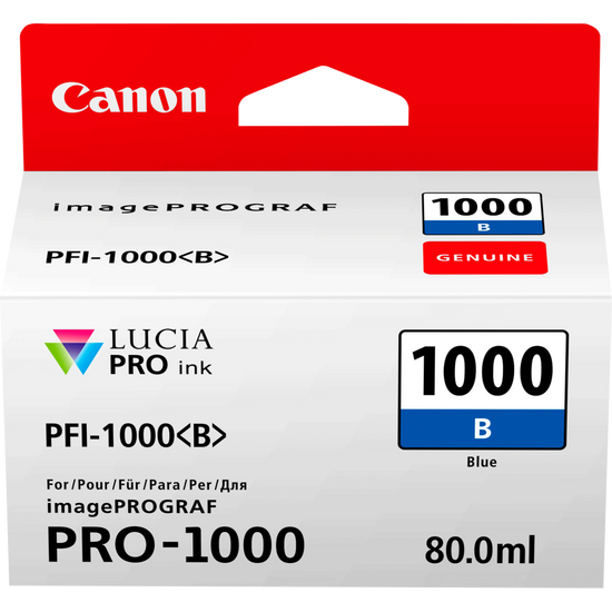 Canon PFI1000B Blue Standard Capacity Ink Cartridge 80ml - 0555C001 - UK BUSINESS SUPPLIES