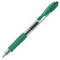 Pilot G-205 Retractable Gel Rollerball Pen 0.5mm Tip 0.32mm Line Green (Pack 12) - 40101204 - UK BUSINESS SUPPLIES