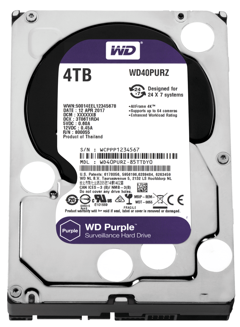 WD Int 4TB Purple Sata 3.5 Inch HDD - UK BUSINESS SUPPLIES