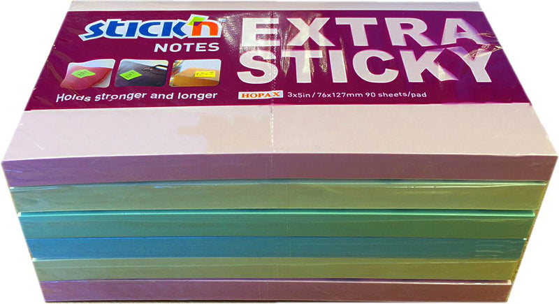 ValueX Extra Sticky Notes 76x127mm 90 Sheets Pastel Colours (Pack 6) 21669 - UK BUSINESS SUPPLIES