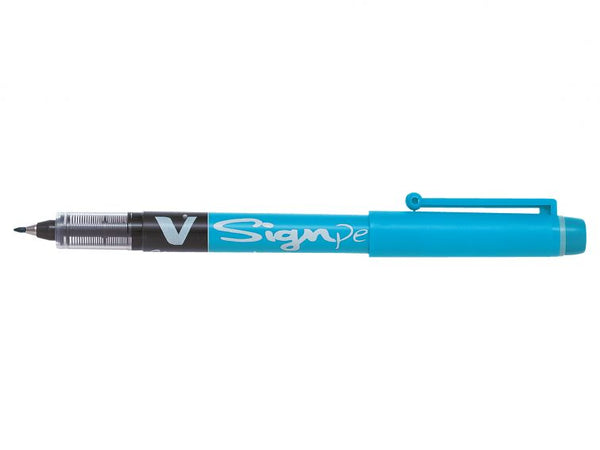 Pilot V Sign Liquid Ink Pen 2mm Tip 0.6mm Line Light Blue (Pack 12) - 301101210 - UK BUSINESS SUPPLIES