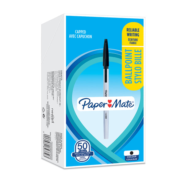 Paper Mate Stick Ballpoint Pen 1.0mm Tip 0.7mm Line Black (Pack 50) - 2084379 - UK BUSINESS SUPPLIES
