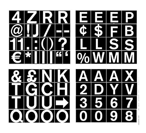 Bi-Office Magnetic Letters Numbers and Symbols 23mm White on Black CAR0702 - UK BUSINESS SUPPLIES