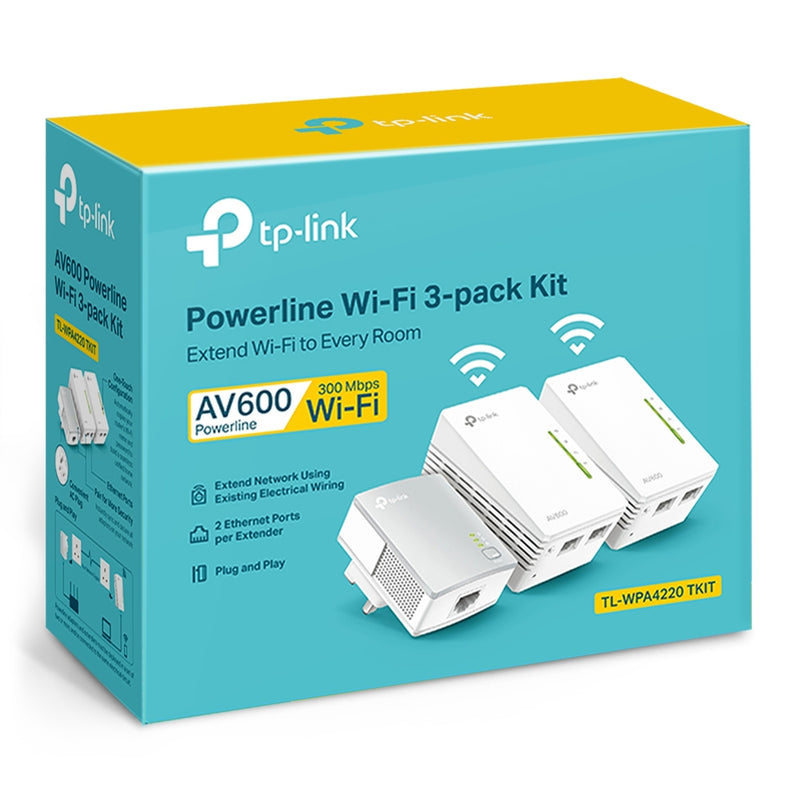 TP Link TL WPA4220 Powerline Universal WiFi Range Extender 2 Ethernet Ports Network Kit - UK BUSINESS SUPPLIES