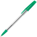 ValueX White Box Ballpoint Pen 1.0mm Tip 0.7mm Line Green (Pack 50) - 0052504/NB - UK BUSINESS SUPPLIES