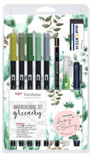 Tombow Greenery Themed Watercolouring Set with 10 Items - WCS-GR - UK BUSINESS SUPPLIES