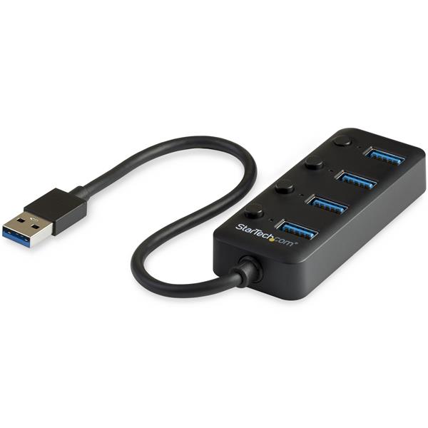 StarTech.com USB3 4 Port Hub with On and Off Switches - UK BUSINESS SUPPLIES