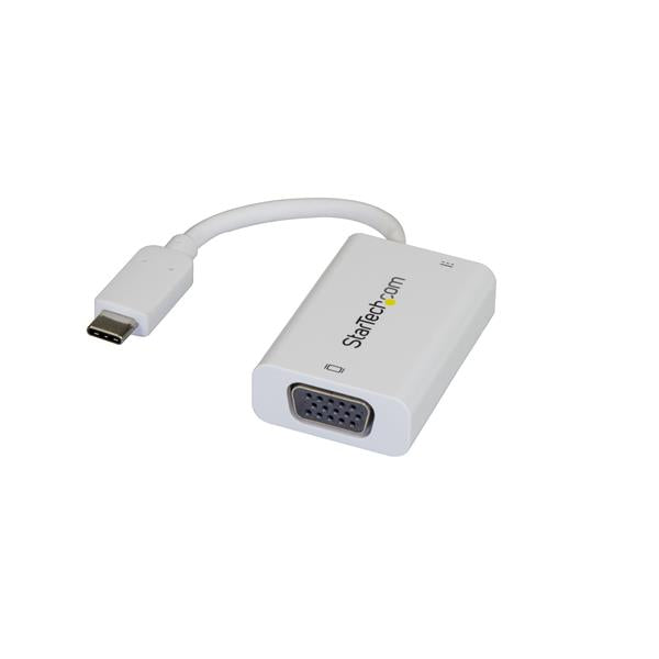 StarTech.com USB C to VGA Adapter with PD 60W White - UK BUSINESS SUPPLIES