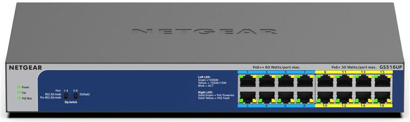 Netgear 16 Port Gigabit Ethernet U60 PoE Plus Unmanaged Network Switch - UK BUSINESS SUPPLIES