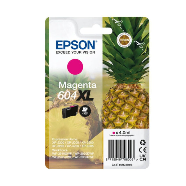 Epson Pineapple 604 Magenta High Capacity Ink Cartridge 4ml - C13T10H34010 - UK BUSINESS SUPPLIES