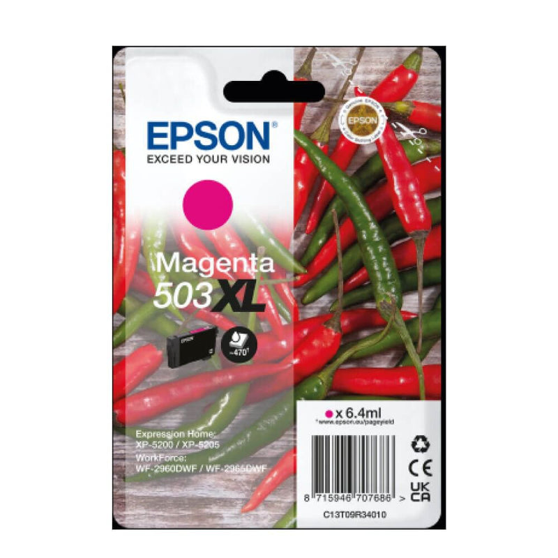 Epson Chillies 503 Magenta High Capacity Ink Cartridge 6.4ml - C13T09R34010 - UK BUSINESS SUPPLIES