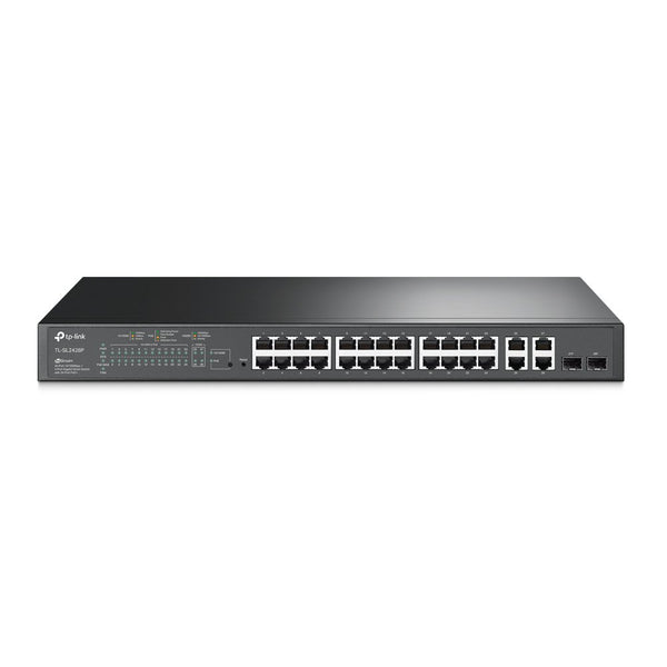 TP Link JetStream 28 Port 10 100Mbps Gigabit Smart Switch with 24 PoE Plus Ports - UK BUSINESS SUPPLIES