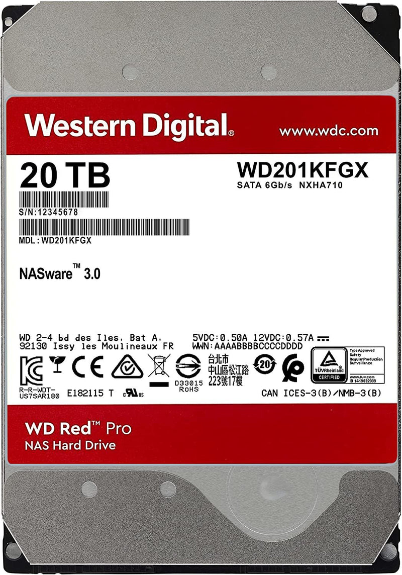 Western Digital Red Pro 20TB SATA 6Gbs 3.5 Inch Internal Hard Disk Drive - UK BUSINESS SUPPLIES