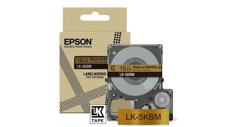 Epson LK-5SBM Black on Metallic Silver Tape Cartridge 18mm - C53S672094 - UK BUSINESS SUPPLIES