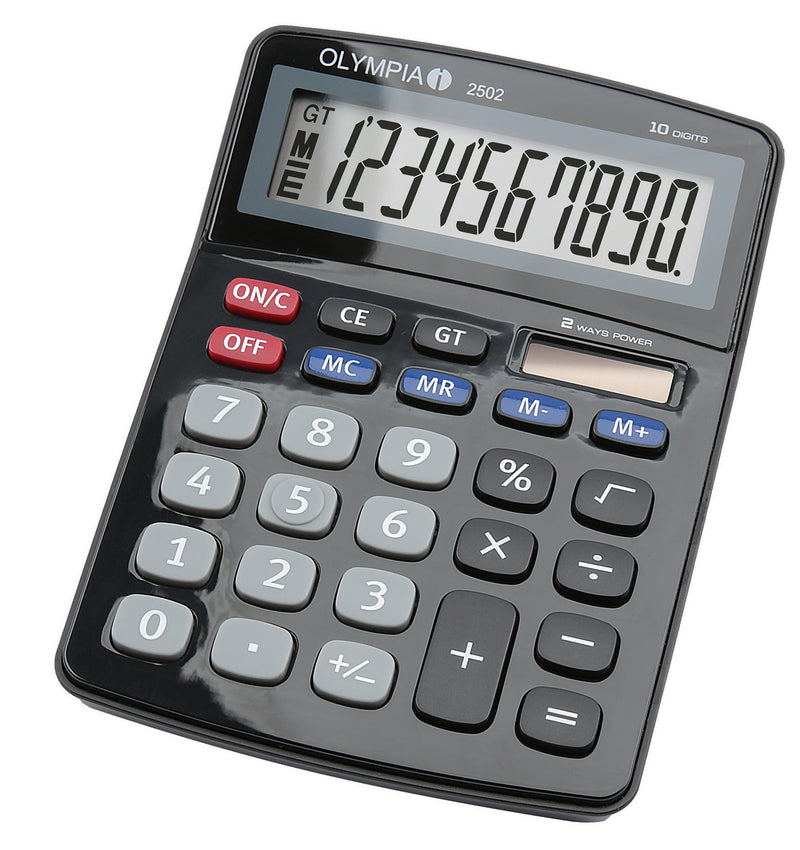 Olympia 2502 10 Digit Desk Calculator Black 40182 - UK BUSINESS SUPPLIES