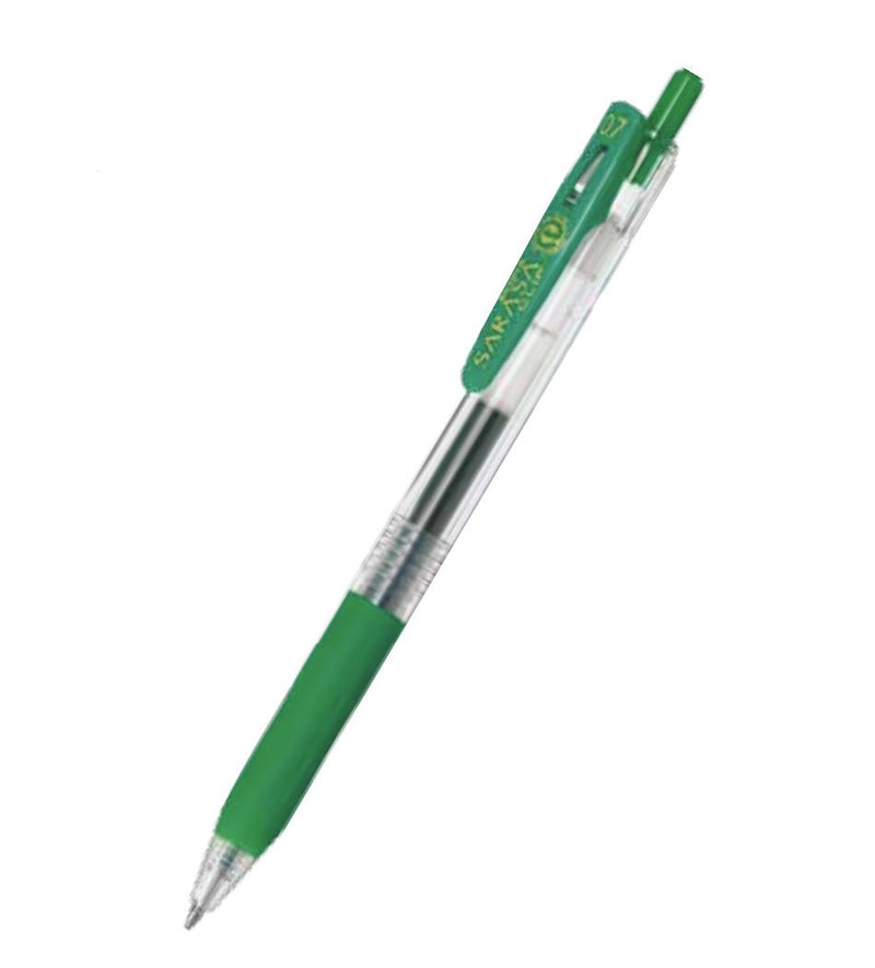 Zebra Sarasa Clip Eco Gel Pen Medium Point Green (Pack 12) 14325 - UK BUSINESS SUPPLIES