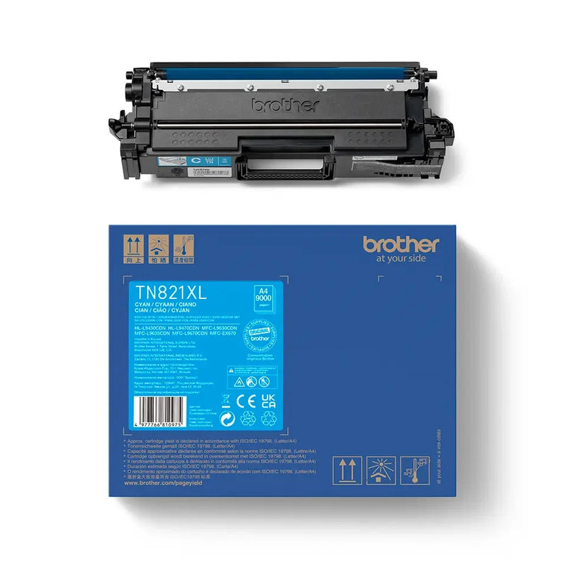 Brother Cyan High Yield Toner Cartridge 9K pages - TN821XLC - UK BUSINESS SUPPLIES