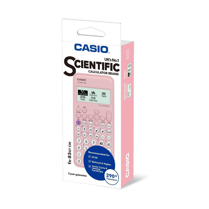 Casio Classwiz Scientific Calculator Pink  FX-83GTCW-PK-W-UT - UK BUSINESS SUPPLIES