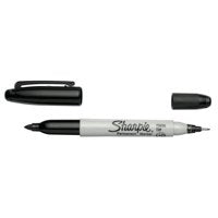 Sharpie Twin Tip Permanent Marker 0.5mm and 0.7mm Line Black (Pack 12) - S0811100 - UK BUSINESS SUPPLIES