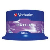 Verbatim DVD Plus R Non Printable Spindle of 50 - 43550 - UK BUSINESS SUPPLIES