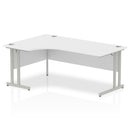 Impulse Contract Left Hand Crescent Cantilever Desk W1800 x D1200 x H730mm White Finish/Silver Frame - I000323 - UK BUSINESS SUPPLIES