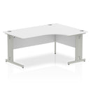 Dynamic Impulse 1600mm Right Crescent Desk White Top Silver Cable Managed Leg I000492 - UK BUSINESS SUPPLIES