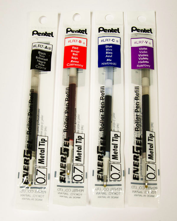 Pentel Refill for Pentel EnerGel Pens 0.7mm Tip Black (Pack 12) - LR7-AX - UK BUSINESS SUPPLIES