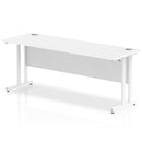 Impulse 1800 x 600mm Straight Desk White Top White Cantilever Leg MI002204 - UK BUSINESS SUPPLIES