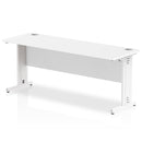 Impulse 1800 x 600mm Straight Desk White Top White Cable Managed Leg MI002284 - UK BUSINESS SUPPLIES