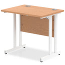 Impulse 800 x 600mm Straight Desk Oak Top White Cantilever Leg MI002905 - UK BUSINESS SUPPLIES