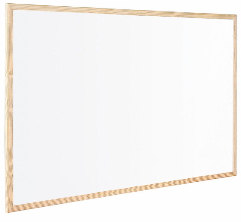 Bi-Office Non Magnetic Melamine Whiteboard Pine Wood Frame 600x400mm - MP03001010 - UK BUSINESS SUPPLIES